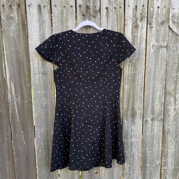 Sugarlips Rockaway Heart Mini Dress Size Small Black Button Front V-neck New - Picture 5 of 9